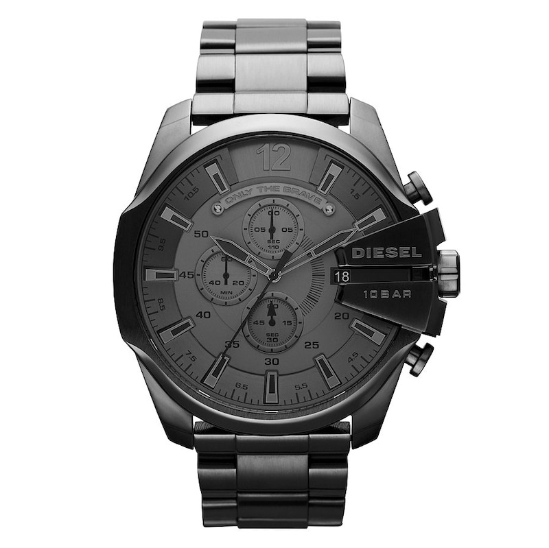 Diesel Mega Chief Men's Grey Stainless Steel Bracelet Watch | H.Samuel