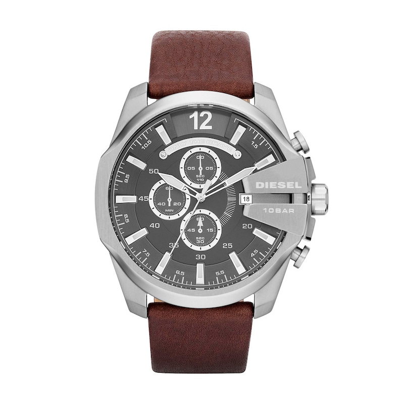 Main Image 1 of Diesel Mega Chief Men's Brown Leather Strap Watch