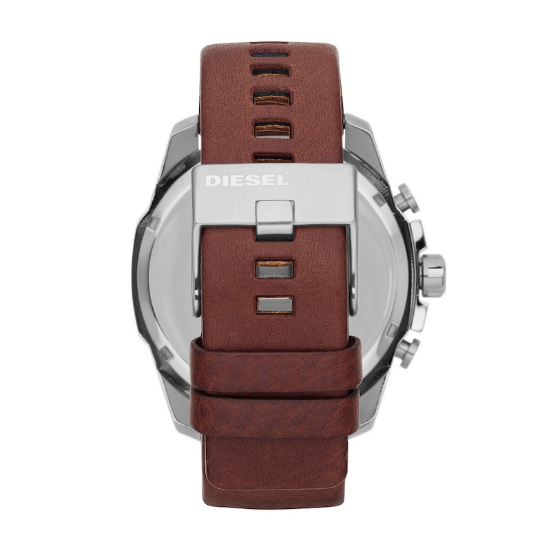 Diesel Mega Chief Men's Brown Leather Strap Watch