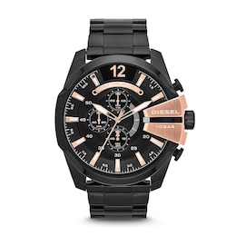 Diesel Mega Chief Men's Black Stainless Steel Bracelet Watch