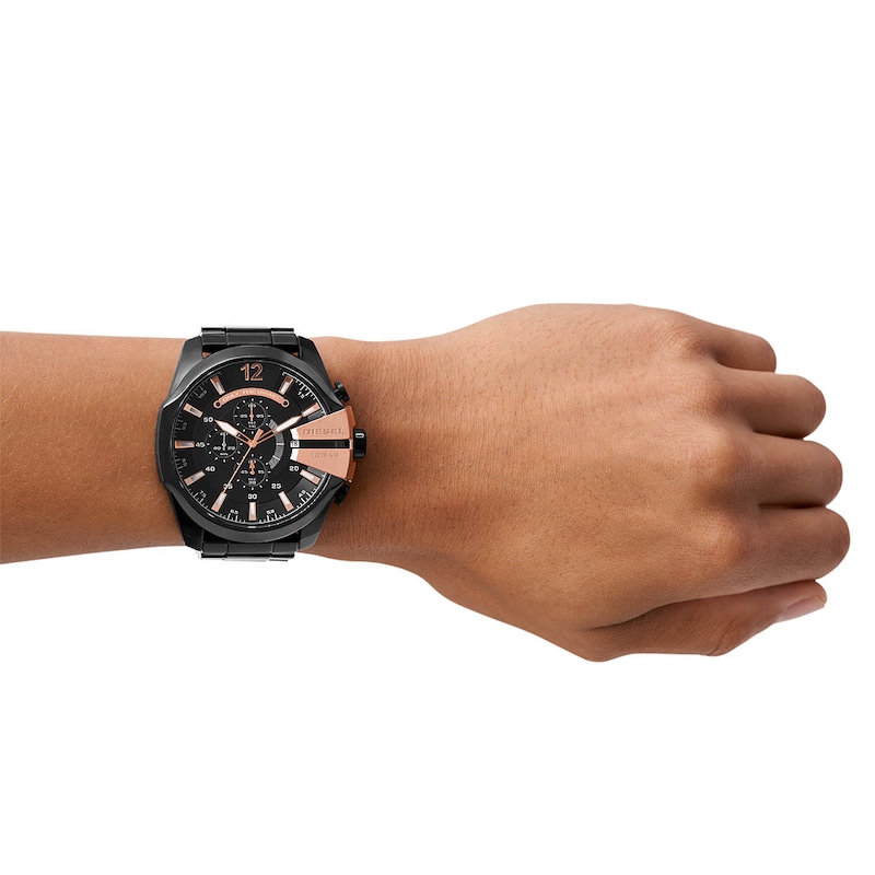 Main Image 4 of Diesel Mega Chief Men's Black Stainless Steel Bracelet Watch