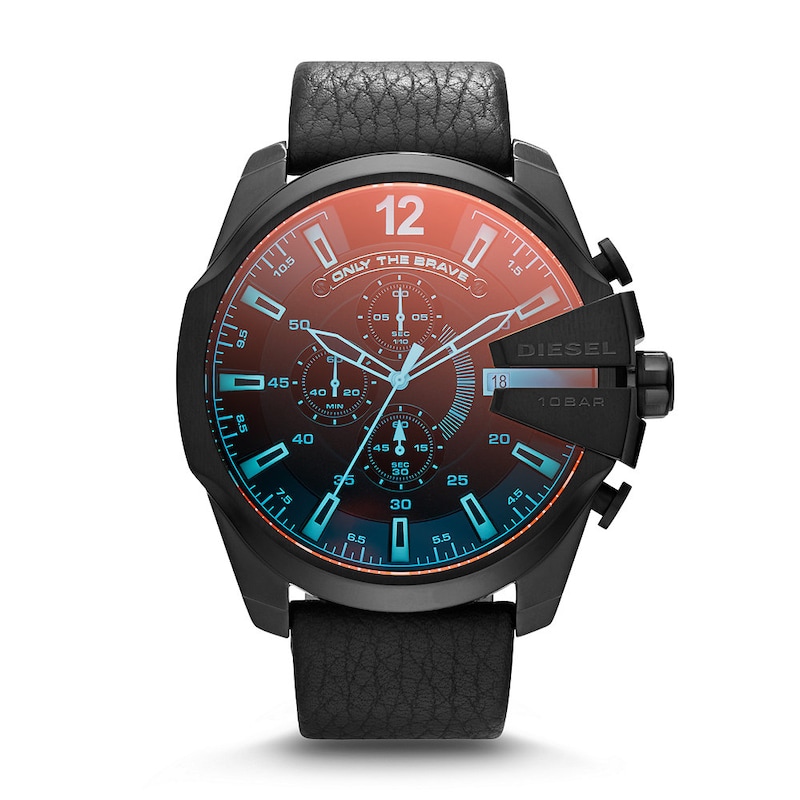 Main Image 1 of Diesel Mega Chief Men's Black Leather Strap Watch