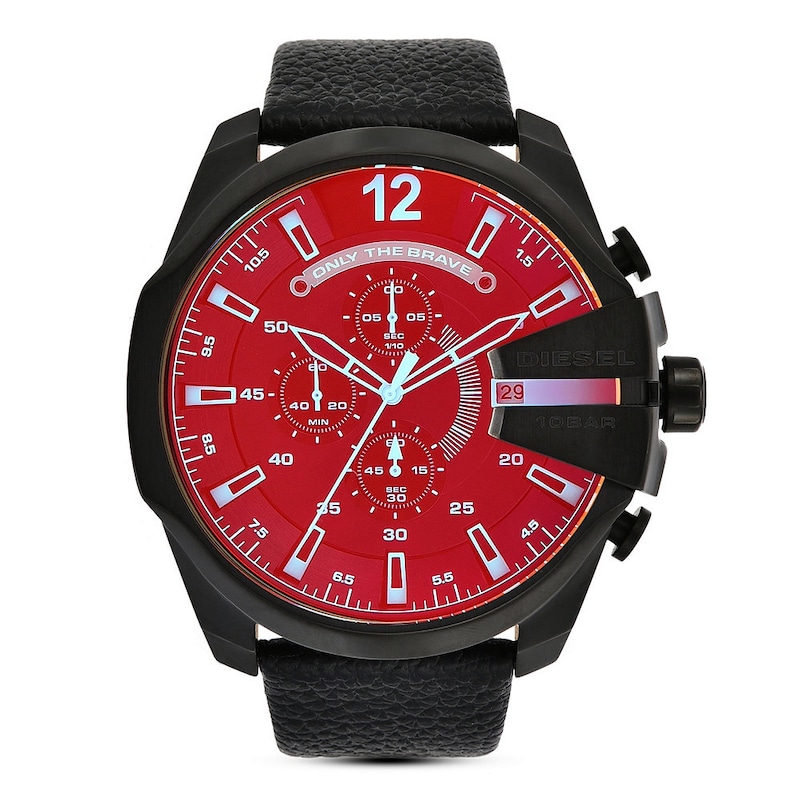 Main Image 2 of Diesel Mega Chief Men's Black Leather Strap Watch