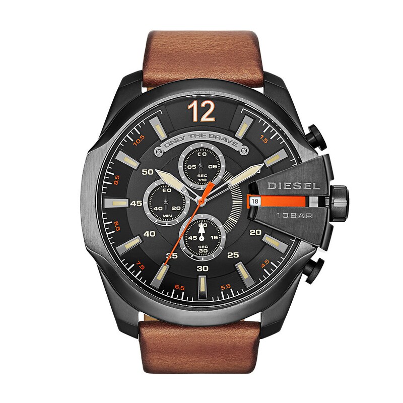 Main Image 1 of Diesel Mega Chief Men's Brown Leather Strap Watch