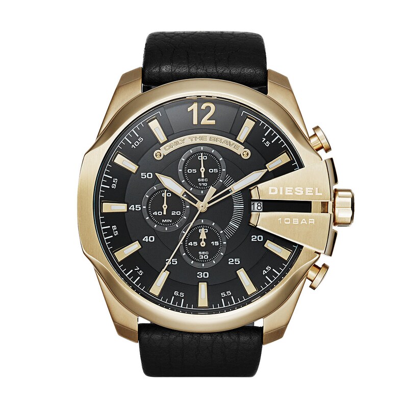 Main Image 1 of Diesel Mega Chief Men's Black Leather Strap Watch