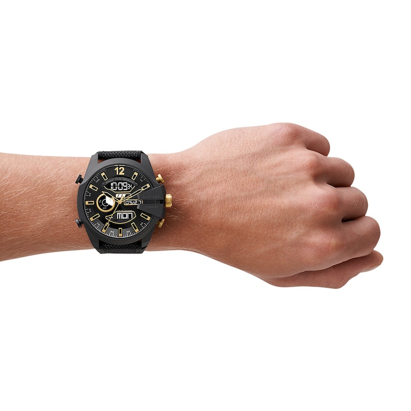 Main Image 4 of Diesel Mega Chief Men's Black Fabric Strap Watch