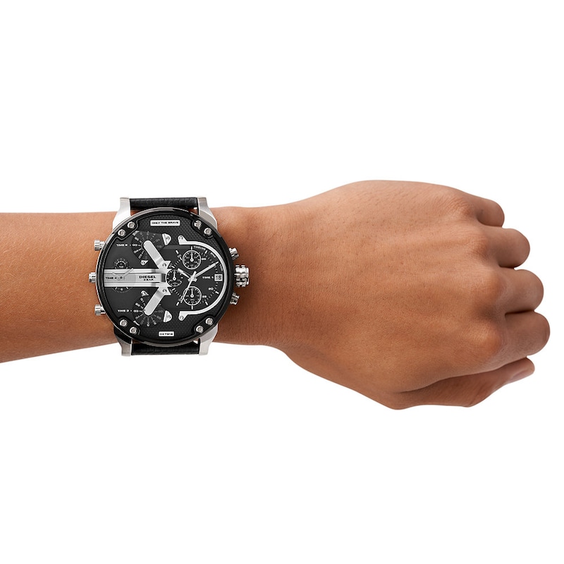 Main Image 4 of Diesel Mr. Daddy 2.0 Men's Black Leather Strap Watch