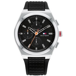 Tommy Hilfiger Connor Men's Black Silicone Strap Watch