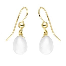 9ct Yellow Gold Cultured Freshwater Pearl Drop Earrings