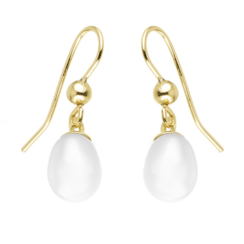 Main Image 1 of 9ct Yellow Gold Cultured Freshwater Pearl Drop Earrings
