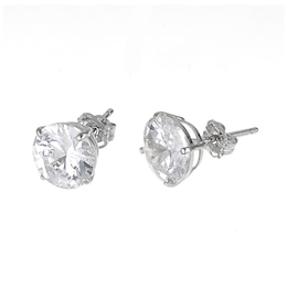 9ct White Gold Cubic Zirconia 8mm Stud Earrings