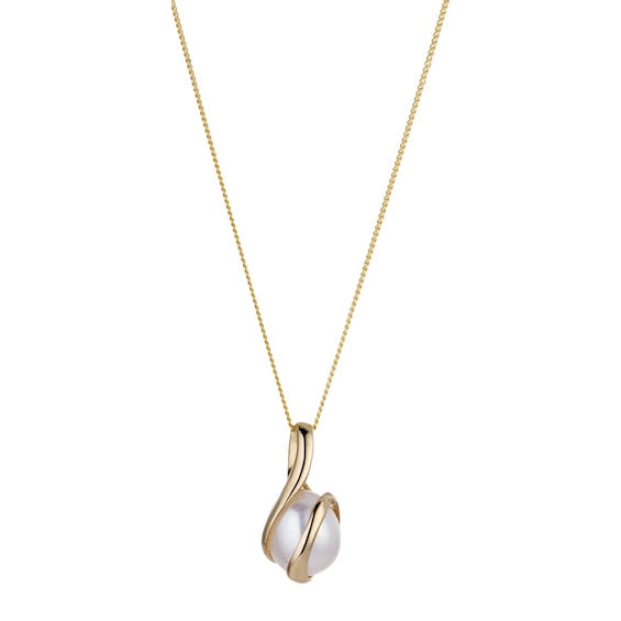 9ct Yellow Gold Cultured Freshwater Pearl Pendant