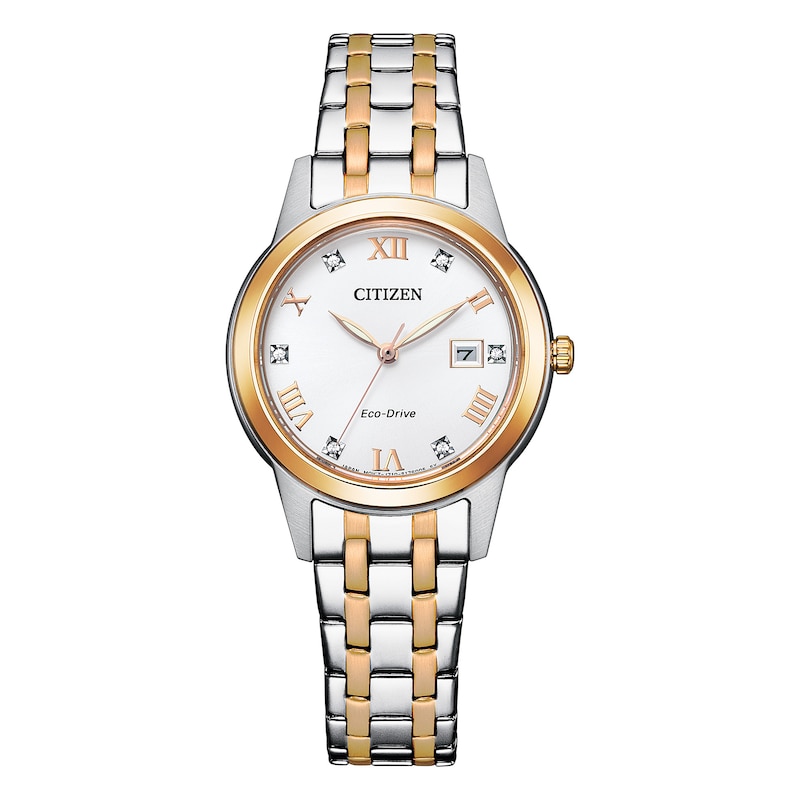 Main Image 1 of Citizen Eco-Drive Ladies' White Dial Two Tone Stainless Steel Bracelet Watch