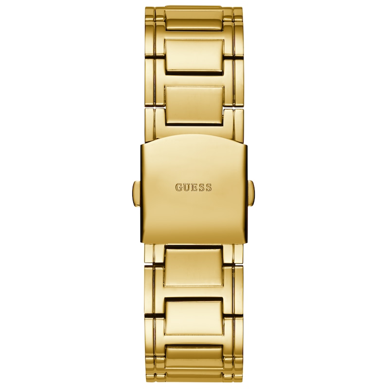Guess Men's Stone Set Dial Gold Tone Bracelet Watch