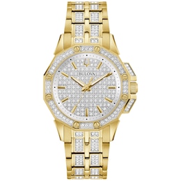 Bulova Crystal Octava Ladies' Gold Tone Bracelet Watch