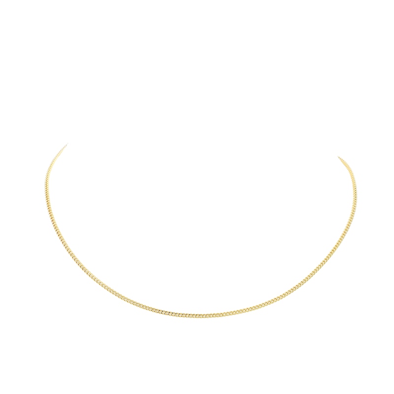 Main Image 3 of 9ct Yellow Gold 16" Dainty Curb Chain