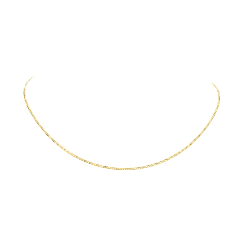 9ct Yellow Gold 18 Inch Dainty Curb Chain