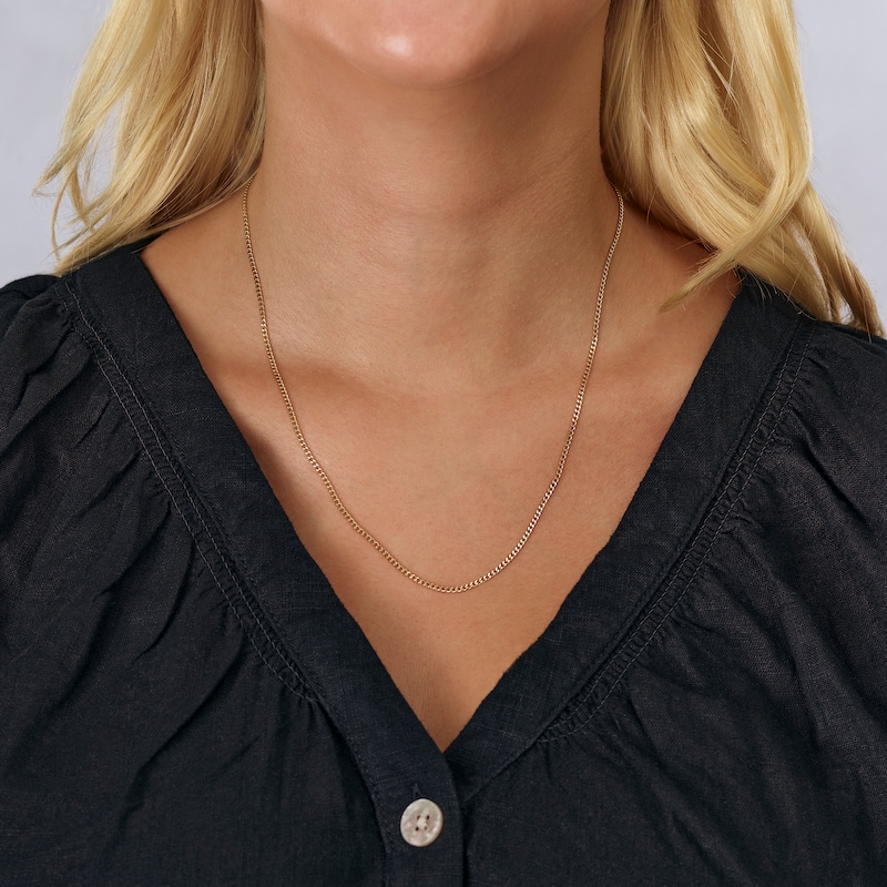 Main Image 4 of 9ct Yellow Gold 20" Dainty Curb Chain