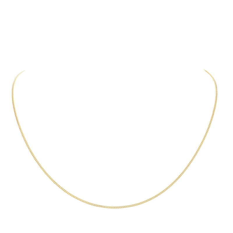 9ct Yellow Gold 22 Inch Dainty Curb Chain