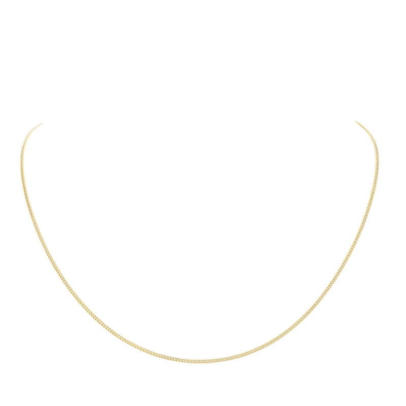 Main Image 3 of 9ct Yellow Gold 22" Dainty Curb Chain