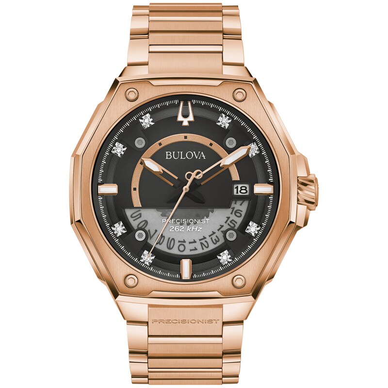 Bulova Precisionist X Men's Rose Gold Tone Bracelet Watch | H.Samuel