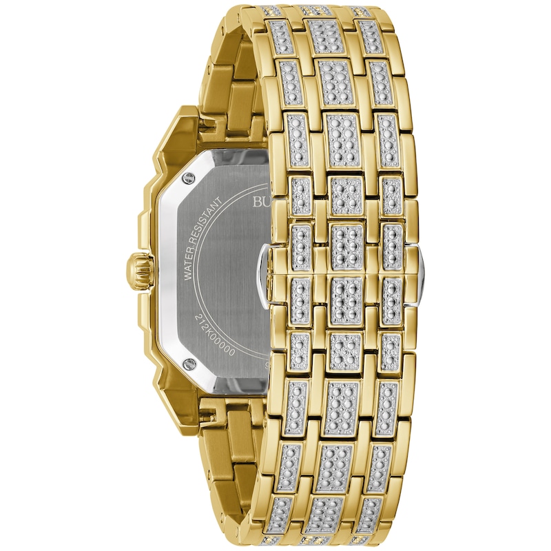 Main Image 2 of Bulova Crystal Octava Square Men's Gold Tone Bracelet Watch