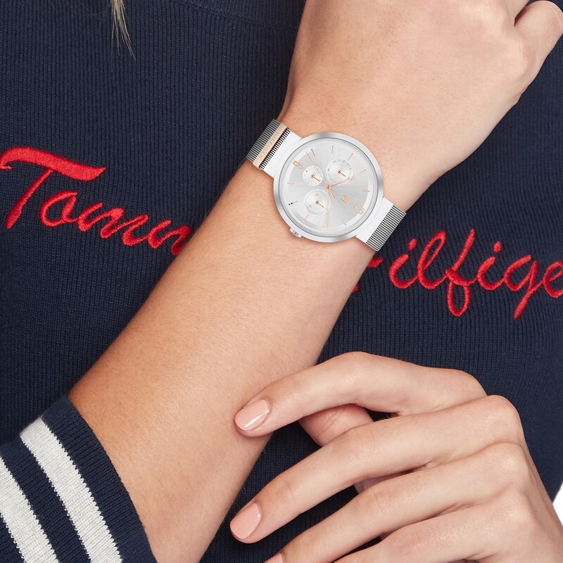 Tommy Hilfiger Lidia Ladies' Silver Dial Stainless Steel Bracelet Watch