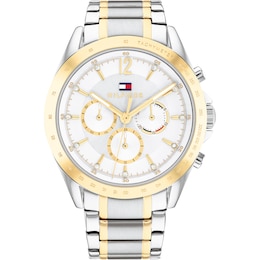 Tommy Hilfiger Ladies' Silver Dial Two Tone Bracelet Watch
