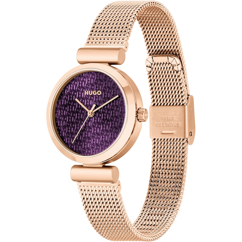 HUGO Sweet Ladies' Rose Gold Tone Ion Plated Watch