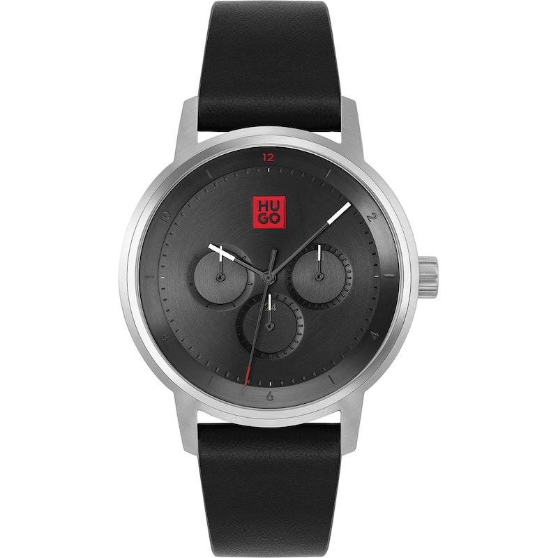 Main Image 1 of HUGO Define Men's Black Leather Strap Watch
