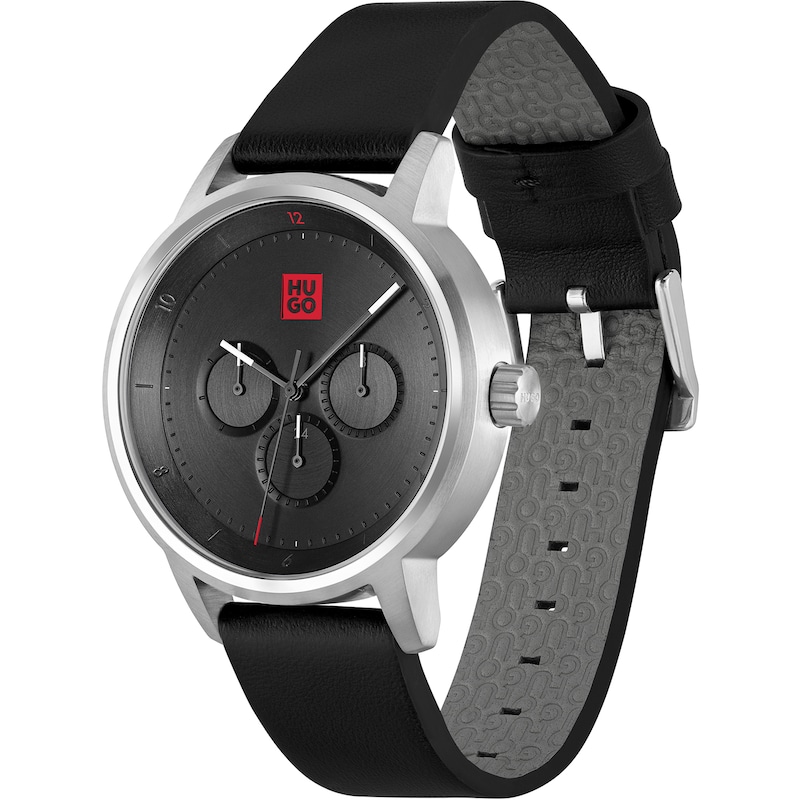 Main Image 3 of HUGO Define Men's Black Leather Strap Watch