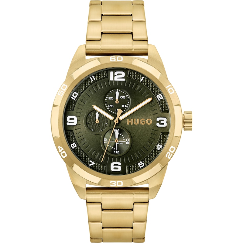 Main Image 1 of HUGO Grip Men's Yellow Gold Tone Ion Plated Bracelet Watch