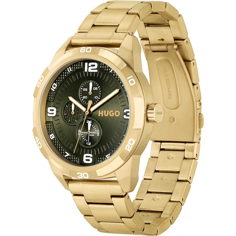 Main Image 3 of HUGO Grip Men's Yellow Gold Tone Ion Plated Bracelet Watch