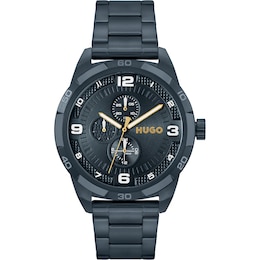 HUGO Grip Men's Blue Ion Plated Bracelet Watch