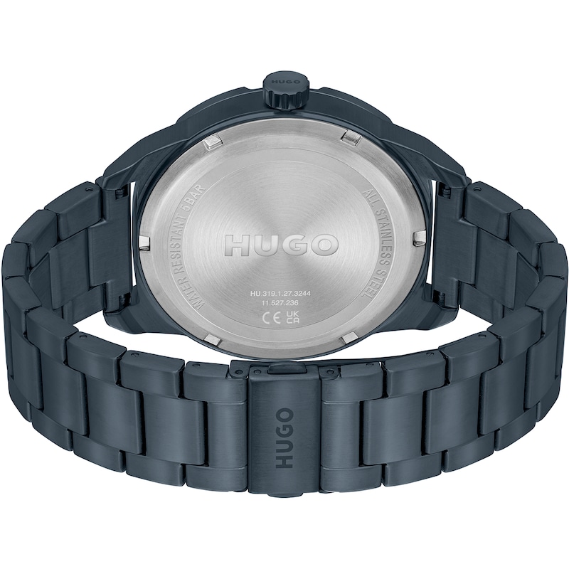 HUGO Grip Men's Blue Ion Plated Bracelet Watch