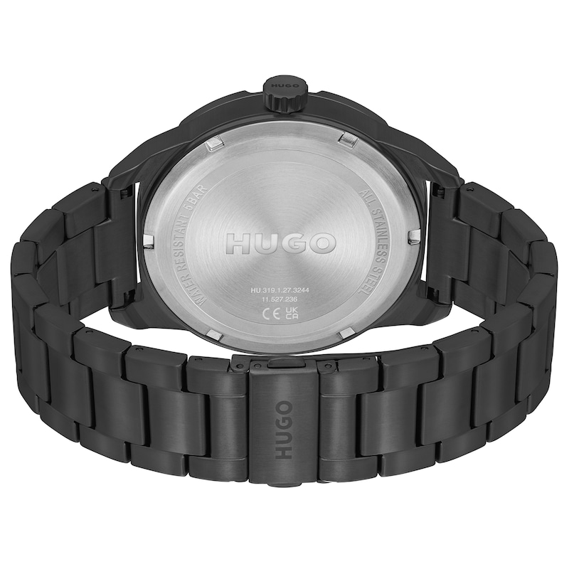 HUGO Grip Men's Black Ion Plated Bracelet Watch