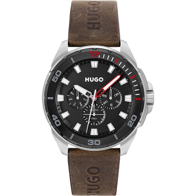 Main Image 1 of HUGO Fresh Men's Brown Leather Strap Bracelet Watch