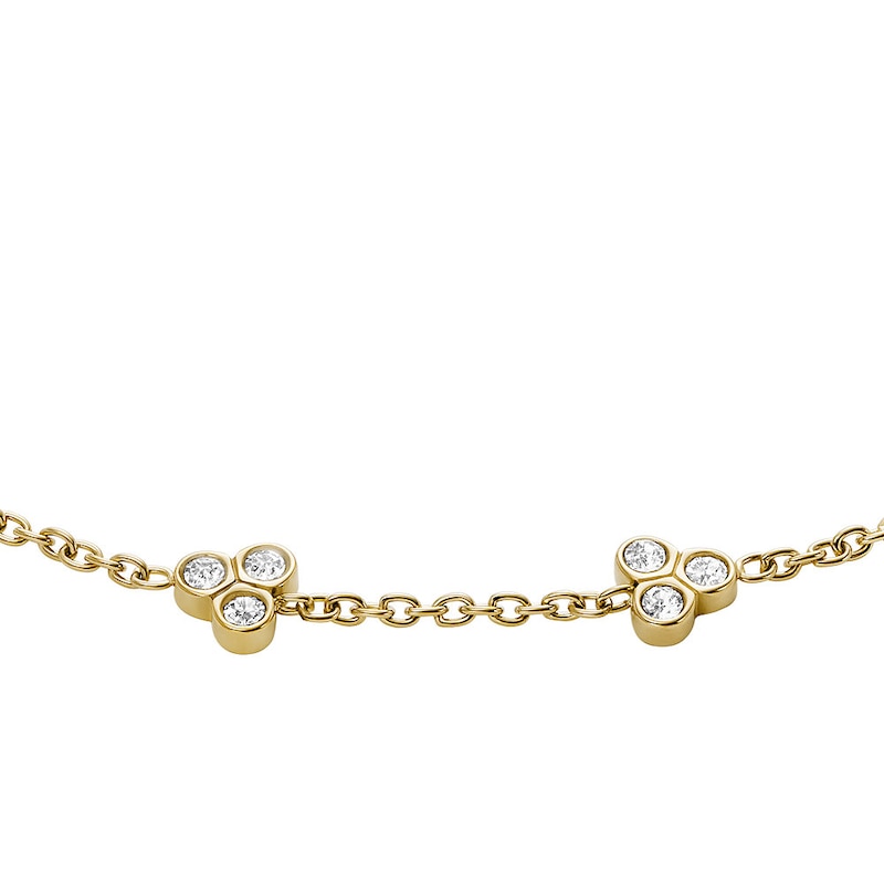 Main Image 2 of Sadie Trio Glitz Gold Tone Stainless Steel Station Bracelet