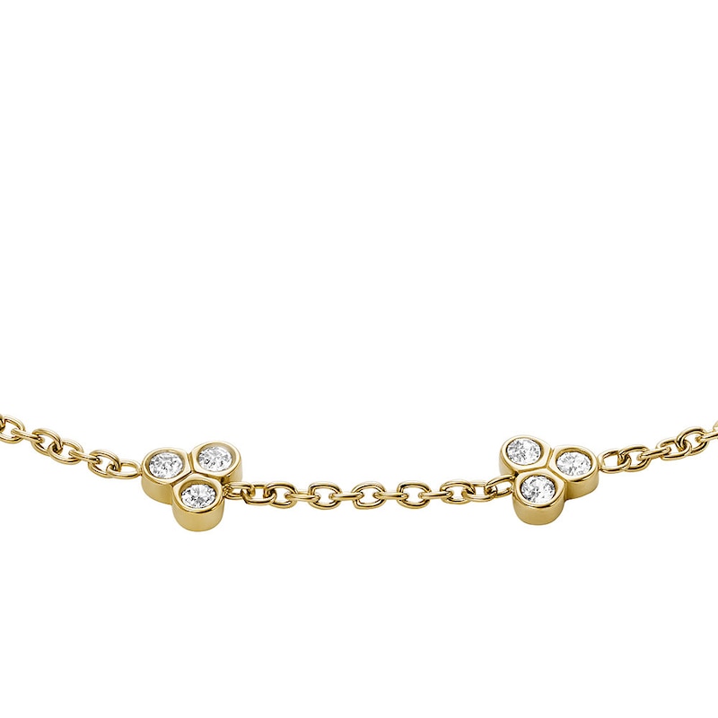 Sadie Trio Glitz Gold Tone Stainless Steel Station Bracelet