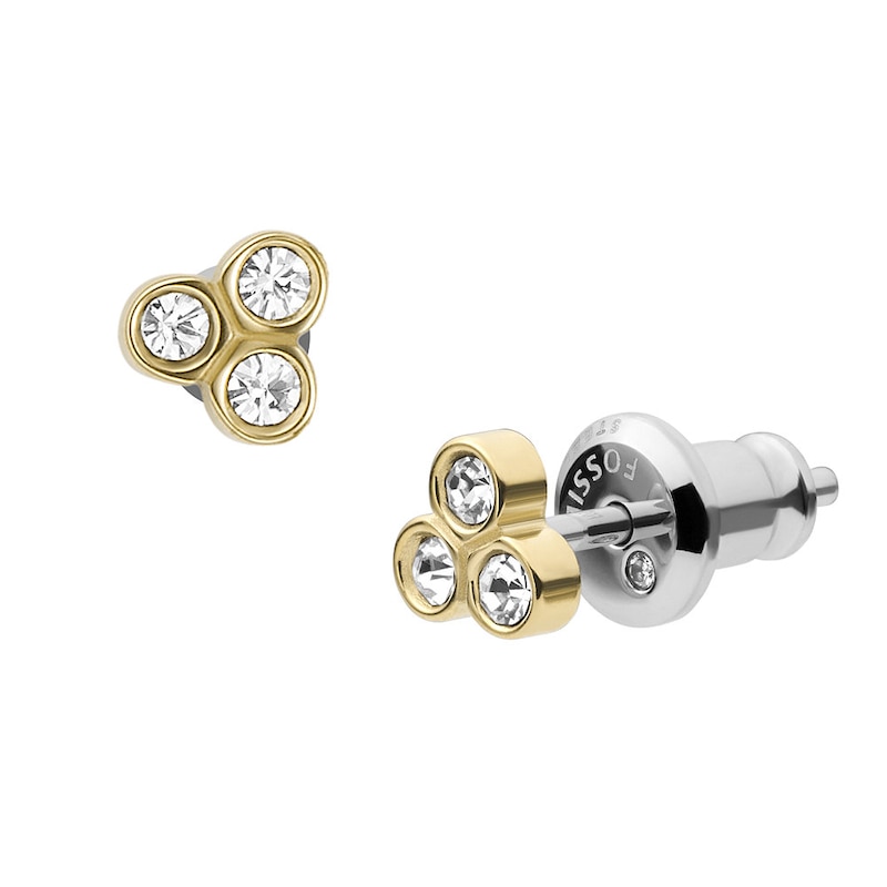 Main Image 2 of Fossil Sutton Trio Glitz Gold Tone Stud Earrings