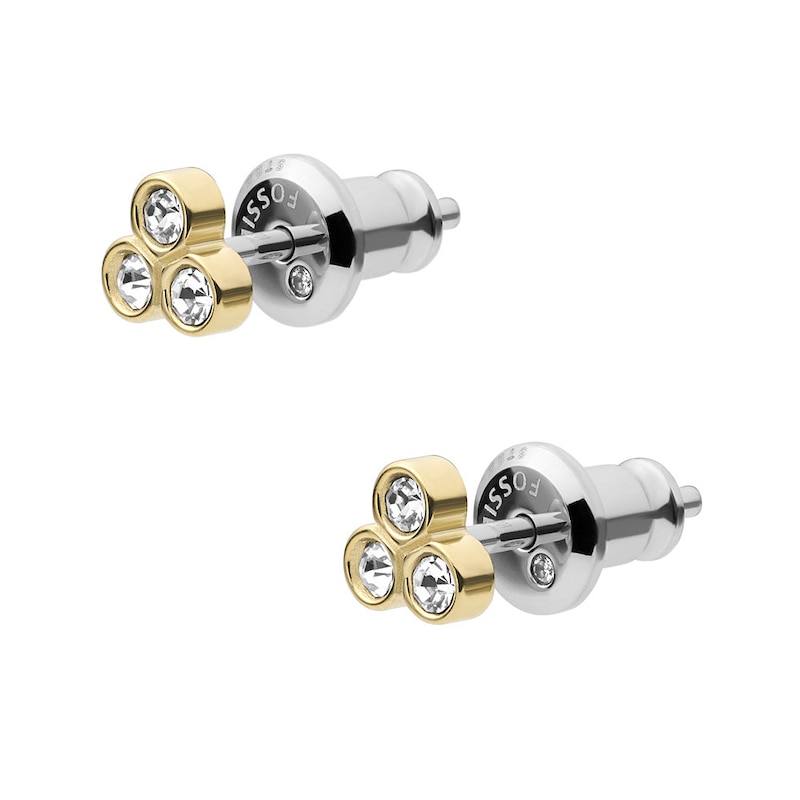 Main Image 3 of Fossil Sutton Trio Glitz Gold Tone Stud Earrings