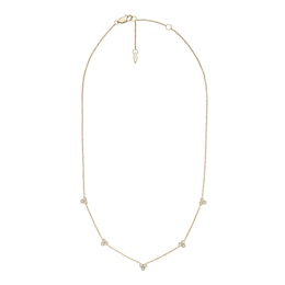 Sadie Trio Glitz Gold Tone Stainless Steel Station Necklace