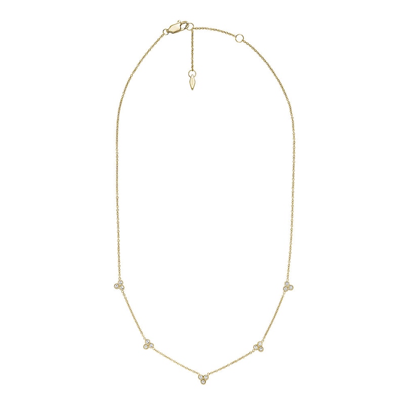 Main Image 1 of Sadie Trio Glitz Gold Tone Stainless Steel Station Necklace