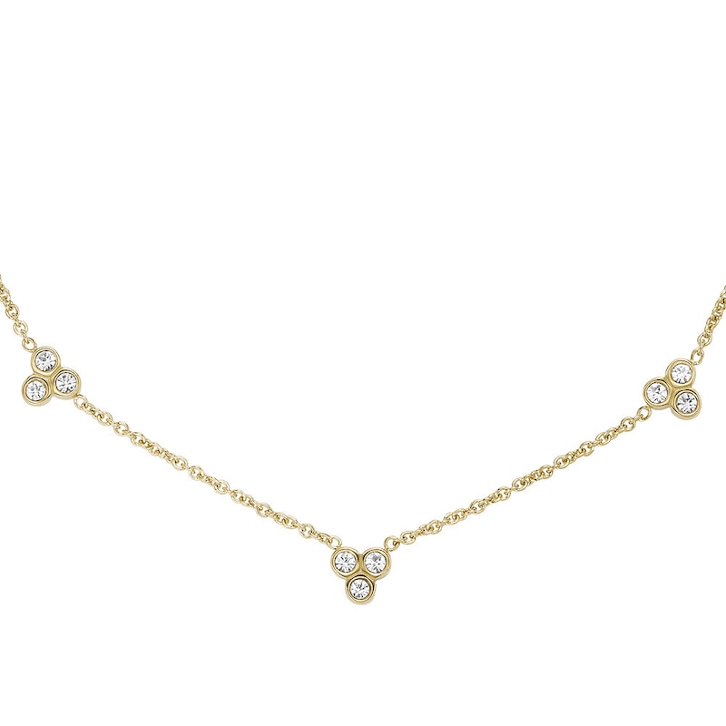 Main Image 3 of Sadie Trio Glitz Gold Tone Stainless Steel Station Necklace