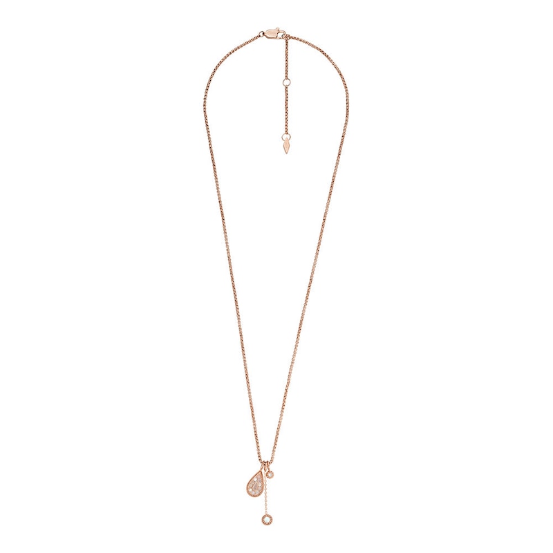 Main Image 1 of Fossil Rose Gold Tone Mother Of Pearl Mosaic Pendant