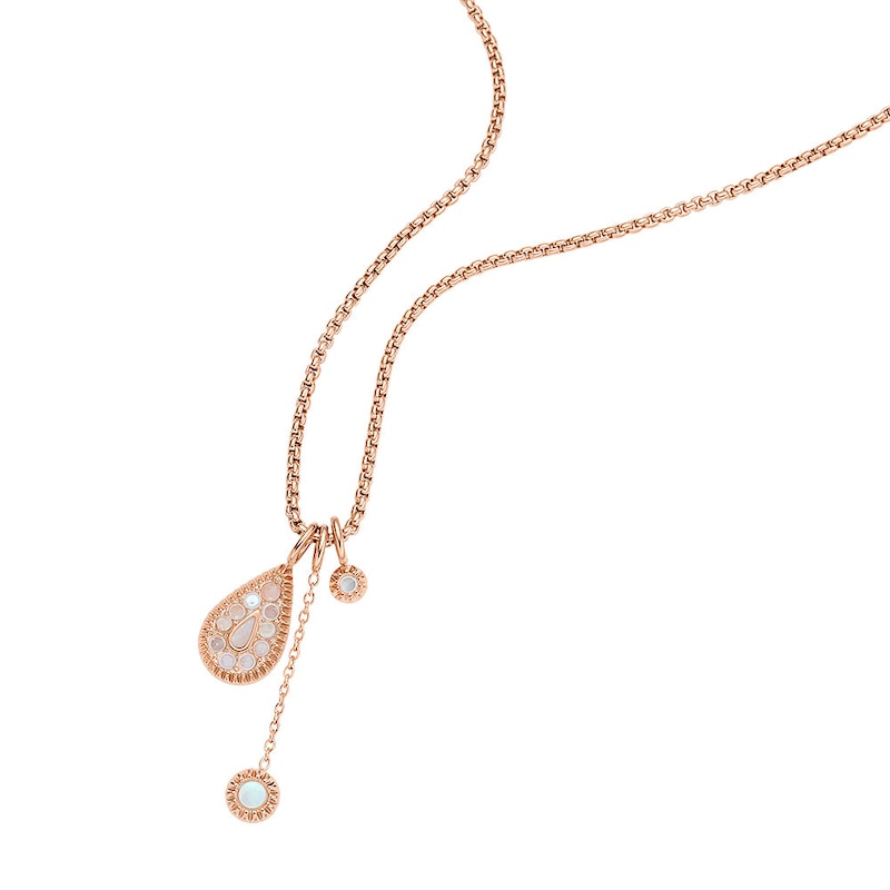 Main Image 3 of Fossil Rose Gold Tone Mother Of Pearl Mosaic Pendant