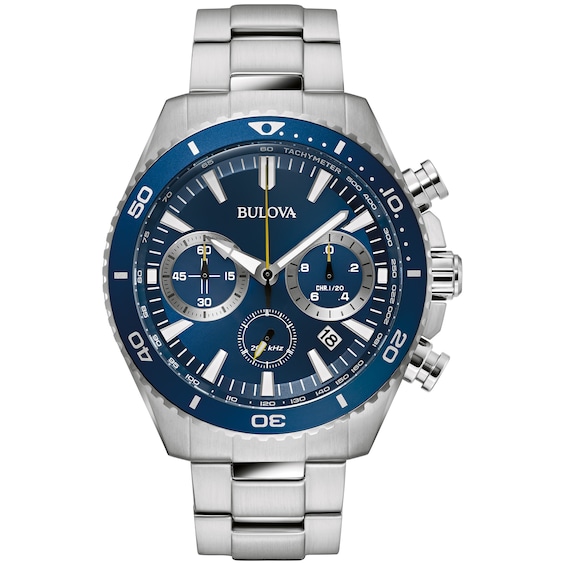 Bulova High Precision Chronograph Mens Stainless Steel Brace