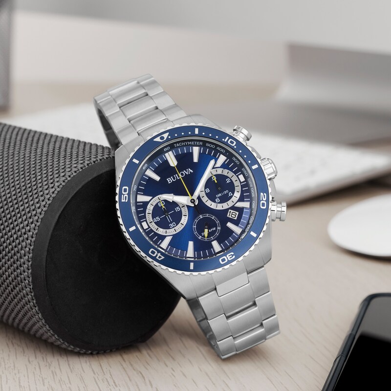 Main Image 4 of Bulova High Precision Chronograph Men's Stainless Steel Bracelet Watch