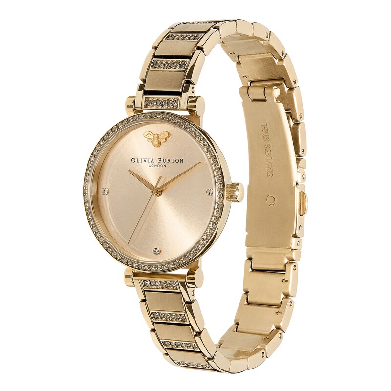 Main Image 2 of Olivia Burton Ladies' Gold Stainless Steel Stone Set Watch