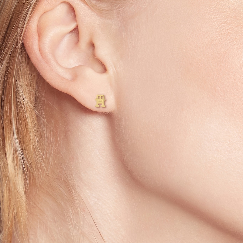 Main Image 2 of Tommy Hilfiger Gold Tone Monogram Stud Earrings